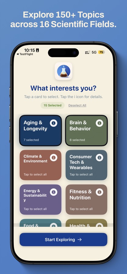 Topics screen preview